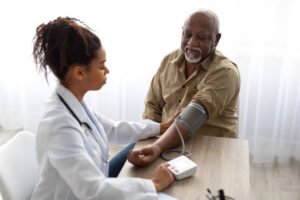 Regular check-ups for hypertensive men